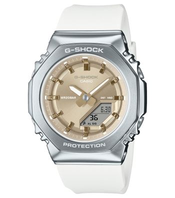 Casio G-Shock Uhr Damen GM-S2110-7A9ER Resin, Edelstahl, Weiß