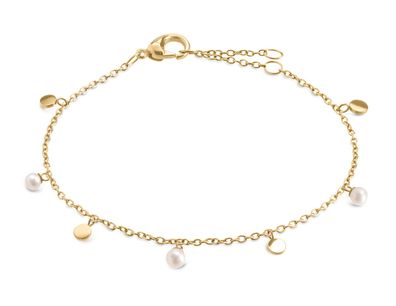 Boccia Damenarmband 03055-02 Süßwasser Zuchtperle, gold plattiert