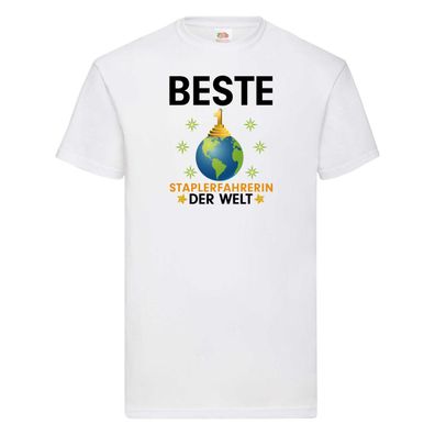 Welt Beste Staplerfahrerin | Gabelstapler T-Shirt Weiß