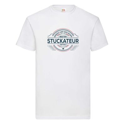 Geprüft und sicher: Stuckateur | Innenausbau | Beruf T-Shirt Weiß