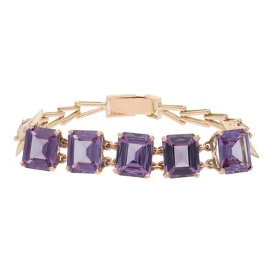 Armband Handarbeit 585/000 (14 Karat) Rotgold mit Amethyst, getragen 25322056