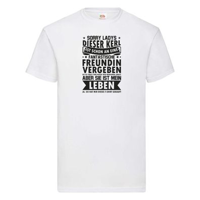 Fantastische Freudin, vergeben, mein Leben T-Shirt Weiß