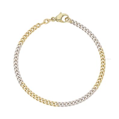 Armband 585/000 (14 Karat) Gold und Weißgold Panzer, getragen 25322212
