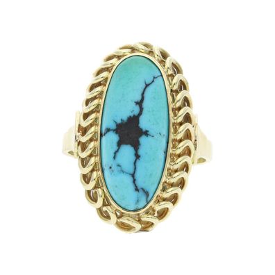 Türkis Ring Second Hand Gold 585 25323890, getragen