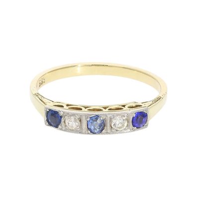 Second Hand Gold Ring Saphire und Brillanten, getragen 25324125