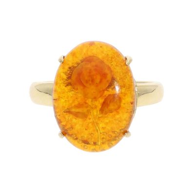 Bernstein Ring Gold 333 Second Hand 25324523 getragen
