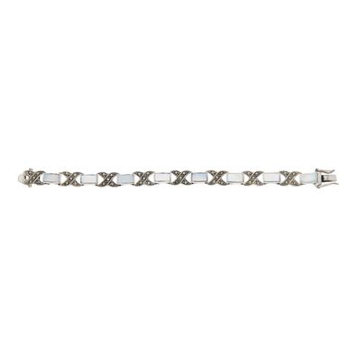 Silber Armband mit Perlmutt und Markasit Second Hand, wie neu 25324977 getragen