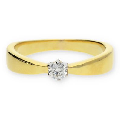 JuwelmaLux Damenring in 585/000 Gelbgold mit Brillant 0,20ct JL30-07-0883