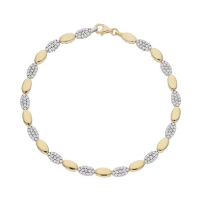 JuwelmaLux Armband 585 Weiß- & Gelbgold synth Zirkonia JL25-03-0186