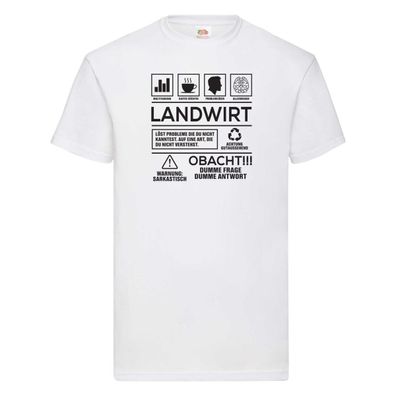 Achtung Probleme Landwirt | Bauer | Landwirtschaft T-Shirt Weiß