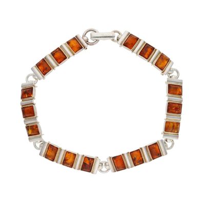 JuwelmaLux Armband 925/000 Sterling Silber mit Bernstein JL47-03-0170