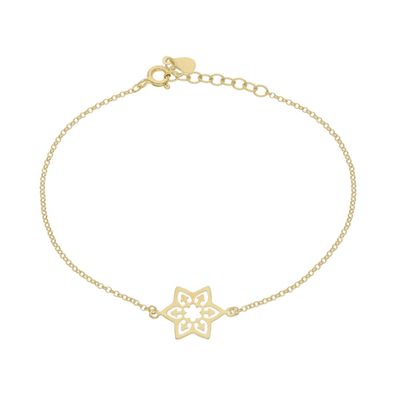 JuwelmaLux Armband 925/000 Sterling Silber Gelbgold plattiert Stern JL51-03-0038