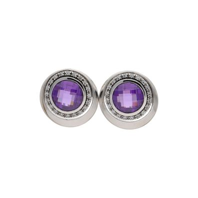 Juwelmalux Ohrstecker Silber 925 Amethyst & Zirkonia JL30-06-0430
