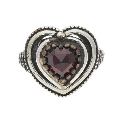 JuwelmaLux Trachten Ring 925 Silber mit Granat JL30-07-4355