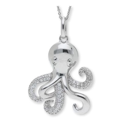 JuwelmaLux Anhänger 925/000 Sterling Silber Tintenfisch mit Zirkonia JL10-02-1649