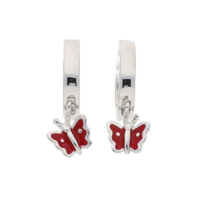 JuwelmaLux Kinder Creolen Schmetterling 925 Silber emailliert JL10-06-2299