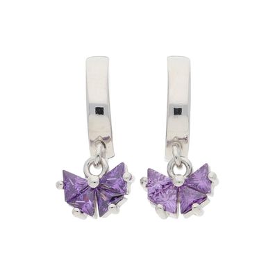 JuwelmaLux Creolen Schleife 925 Silber lila Zirkonia JL10-06-2483