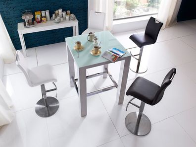 Barhocker ALESI Barstuhl drehbar PU weiss