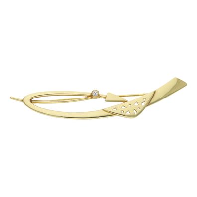JuwelmaLux Brosche 585/000 (14 Karat) Gold mit synth. Zirkonia JL30-01-2406