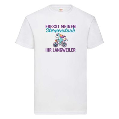 Fresst meinen Sternenstaub | Einhorn | Fahrendes Einhorn T-Shirt Weiß