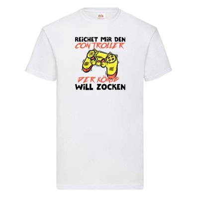 Der König will Zocken | Gamer | zocker | Gaming T-Shirt Weiß