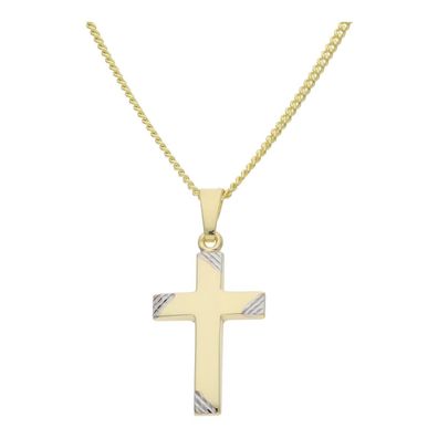 JuwelmaLux Kreuz Anhänger 333 Gold und Weißgold JL14-02-0236