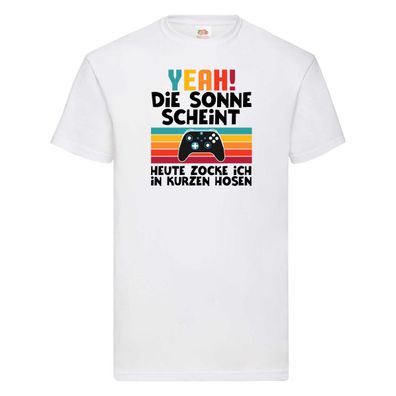 Die sonne scheint | Heißes Wetter | Zocker | Gaming T-Shirt Weiß