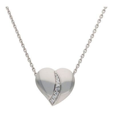JuwelmaLux Anhänger 925/000 Sterling Silber Herz mit synth. Zirkonia JL20-02-0934