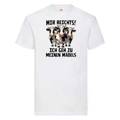 Mir reichts ich geh zu meinen Mädels | Landwirt | Kühe T-Shirt Weiß