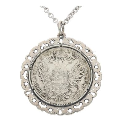 Münzen Anhänger mit Fassung 925/000 Sterling Silber, getragen 25323240