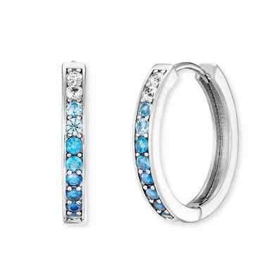 Engelsrufer Creolen ERE-OCEAN-ZIM-CR-21 Silber Zirkonia blau