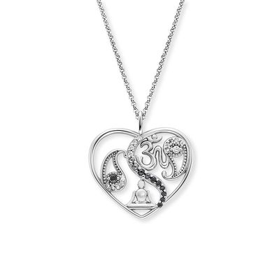 Engelsrufer Halskette ERN-YIYAHEART-26-ZI schwarz, transparent, silber