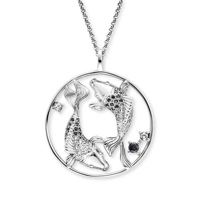 Engelsrufer Halskette ERN-FISHSHADE-65-ZI schwarz, silber