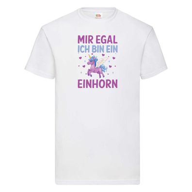 Mir egal, ich bin ein Einhorn| Herzen T-Shirt Weiß
