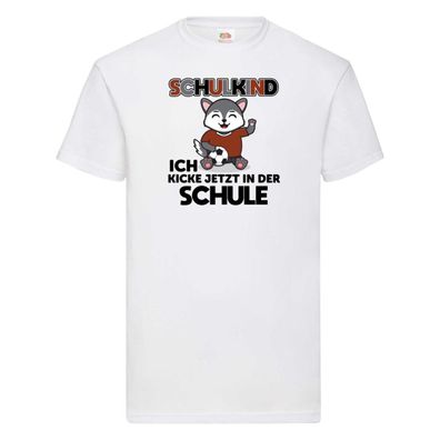 Ich kicke jetzt in der Schule | Fußball | Fußball Kind T-Shirt Weiß