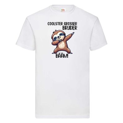 Coolster Großer Bruder | Faultier | Bääm | kinder T-Shirt Weiß