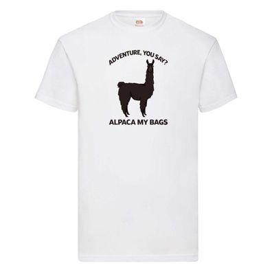 Adventure, Alpaca | Alpaca T-Shirt Weiß