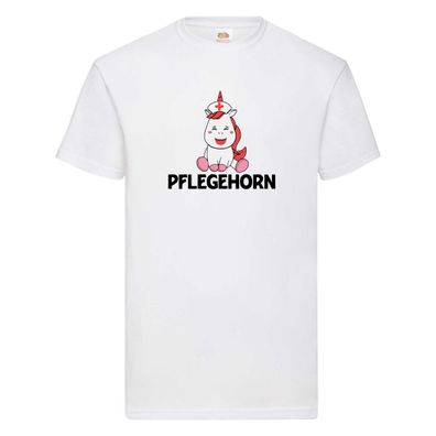 Pflegehorn | Krankenpflegerin | Einhorn T-Shirt Weiß