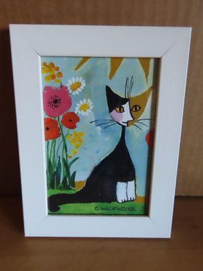 Bild Katzen auf Wiese Druck Rosina Wachtmeister ca. 18,5 x 14 cm