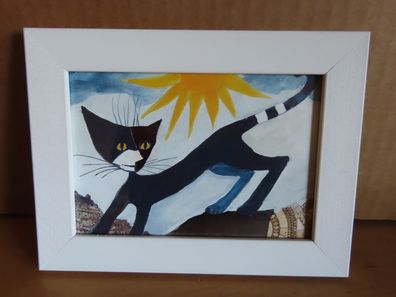 Bild schwarze Katzen steht Druck Rosina Wachtmeister ca. 18,5 x 14 cm