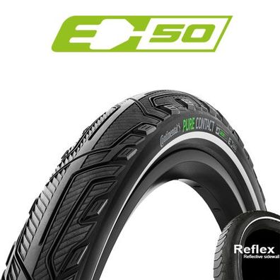 Continental Reifen "Pure Contact" Faltba 47-622 (28" x 1,75), schwarz/ Reflex, 670 g