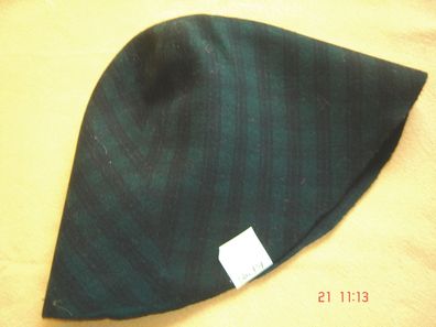 Hutstumpen Wolle Stumpen bedruckt tannen grün schwarz Karo 100 gr Ü 49 Rd 87cm Stu757