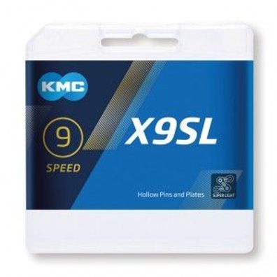 Schaltungskette KMC X9SL Ti-N Gold 1/2" x 11/128", 114 Glieder,6,6mm,9-fach