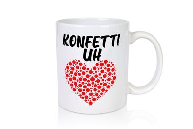 Konfetti im Herzen | buntes Herz | Karneval | Fasching - Tasse Weiß