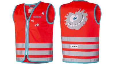 WOWOW Reflex-Kinderweste "Crazy Monster" rot, Gr. M (6-9 Jahre)