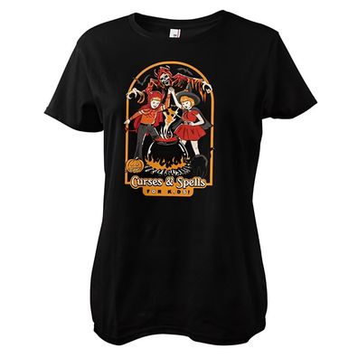 Steven Rhodes Damen T-Shirt Curses &amp; Spells For Kids Girly Tee DTR-5-SR019-DTF857
