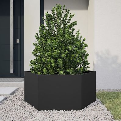 TOP Pflanzkübel | Sechseckig | Blumentopf | Stahl | Blumenkübel | Kräuterbeet