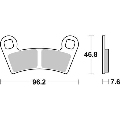 Brembo Bremsbelag Sinter mit ABE 96.2 x 46.8 x 7.6mm Polaris
