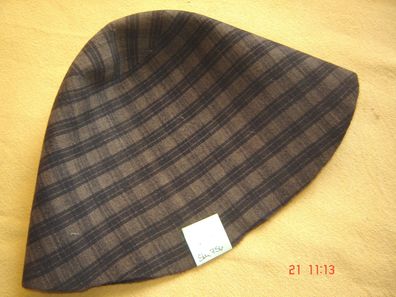 Hutstumpen Wolle Stumpen bedruckt taupe schwarz Karo 100 gr Ü 50 Rd 80cm Stu756
