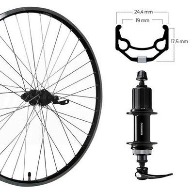 Hinterrad 26", Disc Centerlock, schwarz, SE ZAC 19, Aluminium, FH-QC400, Schnellsp